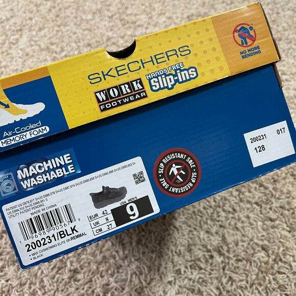 Skechers Men’s Slip-ins Max Cushioning Elite Slip Resistant Work Shoes, Size 9 - Picture 13 of 16